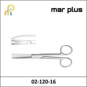 MAR PLUS OPERATING SCISSORS, BL/BL, CVD., 16.5 CM