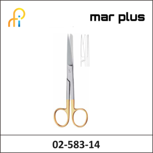 MAR PLUS TC-SCISSORS, SH/BL, STR., 14.5 CM
