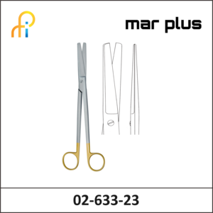 MAR PLUS TC-UTERINE SCISSORS, SIMS, STR., 23 CM