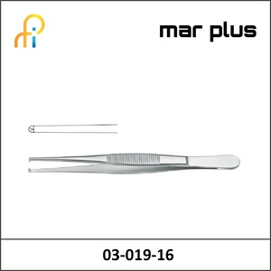 MAR PLUS STANDARD TISSUE FORCEPS 1:2 TEETH STR 16CM