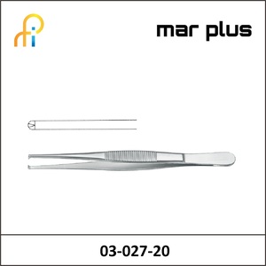 MAR PLUS TISSUE FORCEPS NARROW 1:2 TEETH CVD 20CM